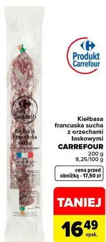 Carrefour Kiełbasa francuska sucha z orzechami laskowymi CARREFOUR oferta