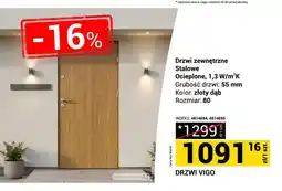 Merkury Market Drzwi zewnętrzne stalowe ocieplone Vigo oferta