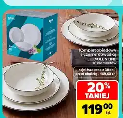 Carrefour Komplet obiadowy z czarną obwódką Solen Line 18 elementów Altom oferta