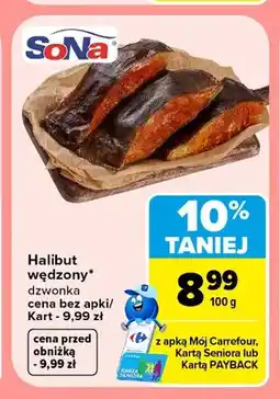 Carrefour Halibut wędzony dzwonka SoNa oferta
