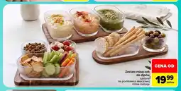 Carrefour Zestaw miseczek do dipów szklane na podstawce akacjowej oferta