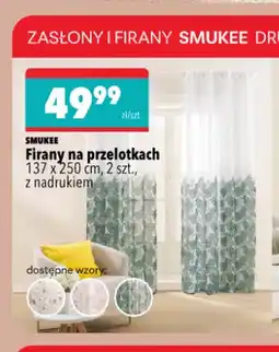 Biedronka Firany na przelotkach 137x250 cm 2-pak z nadrukiem Smukee oferta
