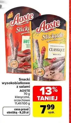 Carrefour Snacki wysokobiałkowe z salami klasyczne Aoste oferta