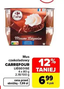 Carrefour Mus czekoladowy Carrefour Liégeoise 4-pak oferta
