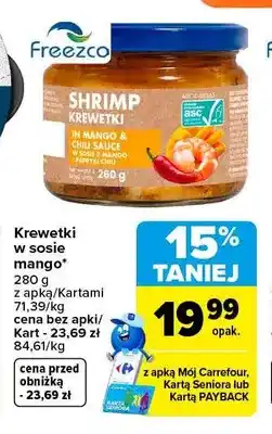 Carrefour Krewetki w sosie mango Freezco oferta