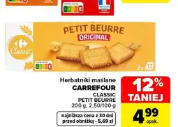Carrefour Herbatniki maślane Carrefour Classic Petit Beurre oferta