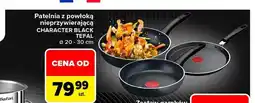 Carrefour Patelnia z powłoką nieprzywierającą Character Black Tefal oferta