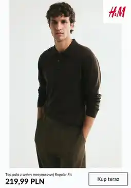 H&M Top polo z wełny merynosowej Regular Fit H & M oferta