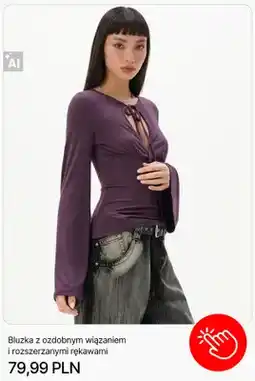 Cropp Bluzka z ozdobnym wiązaniem i rozszerzanymi rękawami Cropp oferta