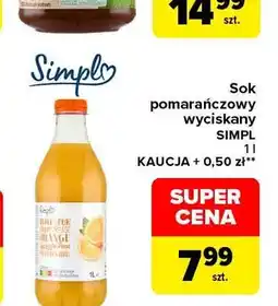 Carrefour Sok pomarańczowy wyciskany Simpl oferta