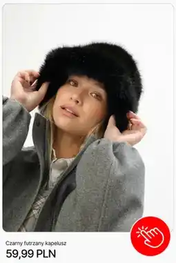 Cropp Czarny futrzany kapelusz Cropp oferta