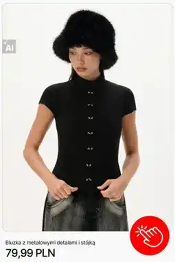 Cropp Bluzka z metalowymi detalami i stójką Cropp oferta