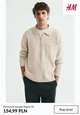 H&M Dzianinowy top polo Regular Fit H & M oferta