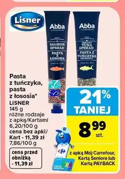 Carrefour Pasta z tuńczyka Lisner oferta