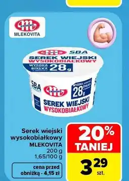Carrefour Serek wiejski wysokobiałkowy Mlekovita oferta