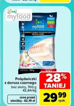 Carrefour Polędwiczki z dorsza czarnego bez skóry myfood oferta
