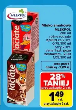 Carrefour Mleko smakowe Łaciate Mlekpol oferta