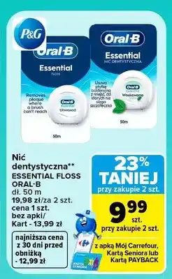 Carrefour Nić dentystyczna Essential Floss Oral-B oferta