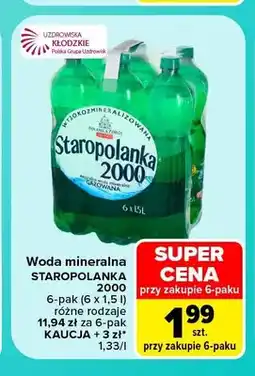 Carrefour Woda mineralna Staropolanka 2000 6-pak oferta