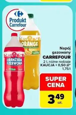 Carrefour Napój gazowany oranżada czerwona Carrefour oferta
