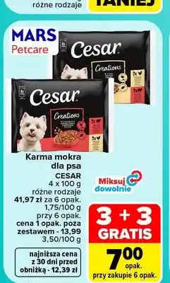 Carrefour Karma mokra dla psa Cesar 4-pak oferta