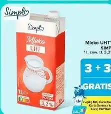 Carrefour Market Mleko UHT SIMPL 1 l, zaw. tł. 3,2% oferta