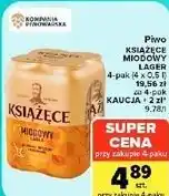 Carrefour Market Piwo Książęce Miodowy Lager oferta
