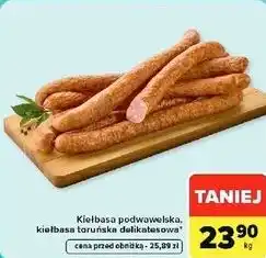 Carrefour Market Kiełbasa podwawelska, kiełbasa toruńska delikatesowa oferta