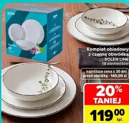 Carrefour Komplet obiadowy z czarną obwódką SOLEN LINE 18 elementów oferta