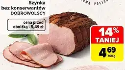Carrefour Szynka bez konserwantów DOBROWOLSCY oferta