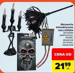 Carrefour Akcesoria interaktywne HALLOWEEN skrzynka elektryczna, miotła, dzwonek do drzwi, świecznik oferta