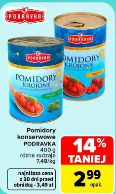 Carrefour Pomidory konserwowe PODRAVKA 400 g różne rodzaje oferta