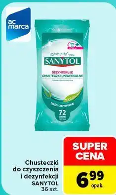 Carrefour Chusteczki do czyszczenia i dezynfekcji SANYTOL 36 szt oferta