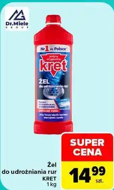 Carrefour Żel do udrożniania rur KRET oferta