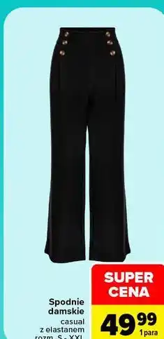 Carrefour Spodnie damskie casual z elastanem oferta