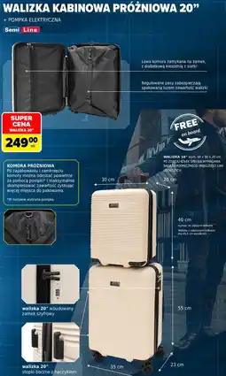 Carrefour Walizka kabinowa próżniowa 20 + pompka elektryczna Semi Line oferta