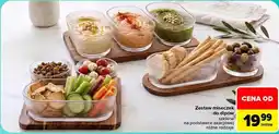 Carrefour Zestaw miseczek do dipów szklane na podstawce akacjowej oferta