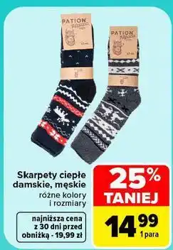 Carrefour Skarpety ciepłe damskie, męskie oferta