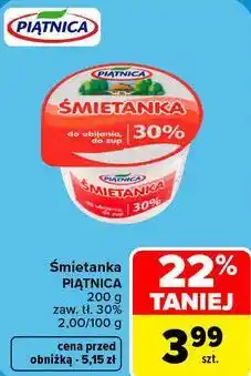 Carrefour Śmietanka Piątnica 200 g zaw. tł. 30% oferta