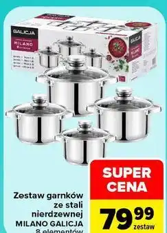 Carrefour Zestaw garnków ze stali nierdzewnej MILANO GALICJA oferta