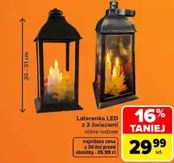 Carrefour Latarenka LED z 3 świecami różne rodzaje oferta