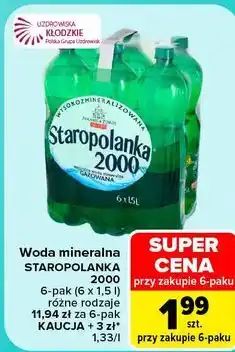 Carrefour Woda mineralna Staropolanka 2000 oferta