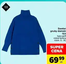 Carrefour Sweter gruby damski TEX typu golf oferta