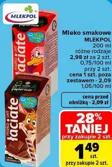Carrefour Mleko smakowe Łaciate Mlekpol oferta