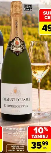 Carrefour Wino musujące białe półsłodkie Crémant d'Alsace E. Durenmeyer oferta