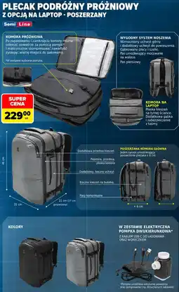 Carrefour Plecak podróżny próżniowy z opcją na laptop - poszerzany Semi Line oferta