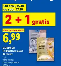 Lidl Hydrożelowa maska do twarzy Transparent Mond'sub oferta