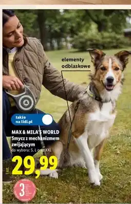Lidl Smycz z mechanizmem zwijającym S Max & Mila's World oferta