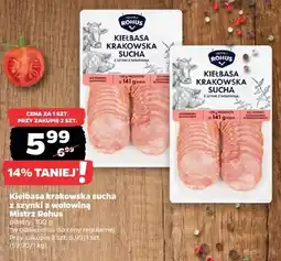 Netto Kiełbasa krakowska sucha z szynki z wołowiną Mistrz Rohus oferta