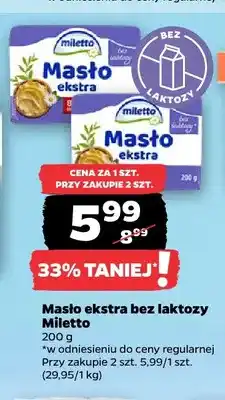 Netto Masło ekstra bez laktozy Miletto oferta